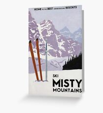 Vintage ski mountain poster Greeting Card