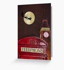 Santa over London Greeting Card
