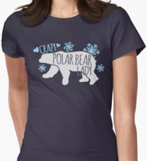 Crazy Polar Bear Lady Women's Fitted T-Shirt