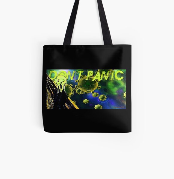 Don't Panic All Over Print Tote Bag
