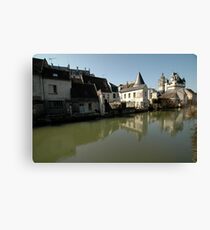 Indres River Reflections, Loches, France 2012 Canvas Print