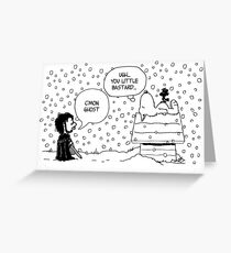 Charlie Snow/Jon Brown and his dog/Direwolf Greeting Card
