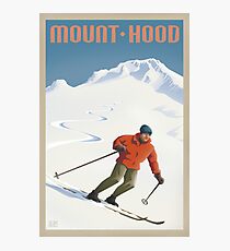 Vintage Ski Mount Hood Travel Poster Photographic Print