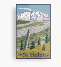 Vintage Mount St. Helens Travel Poster Metal Print