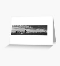 City - Chicago IL - Chicago Skyline & The Navy Pier BW Greeting Card
