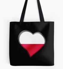 Polish Flag - Poland - Heart Tote Bag