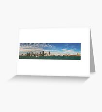 City - Chicago IL - Chicago Skyline & The Navy Pier BW Greeting Card