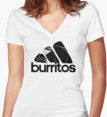 BURRITOS Women's Fitted V-Neck T-Shirt