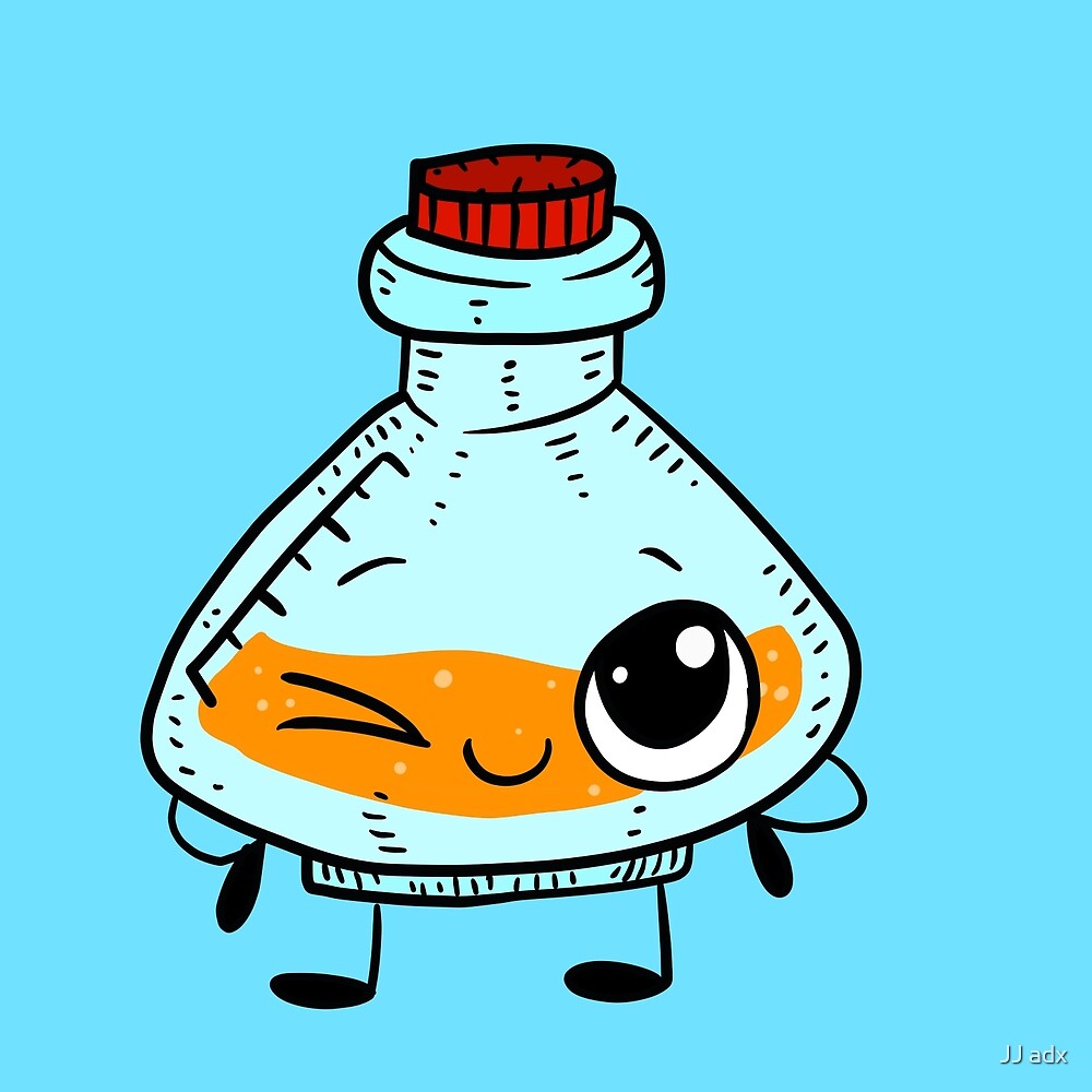 "a cute chemist or biology bottle. science and kawaii doodle. " by JJ
