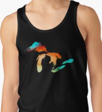 Michigan - Great Lakes in Fractal Colors Tank Top