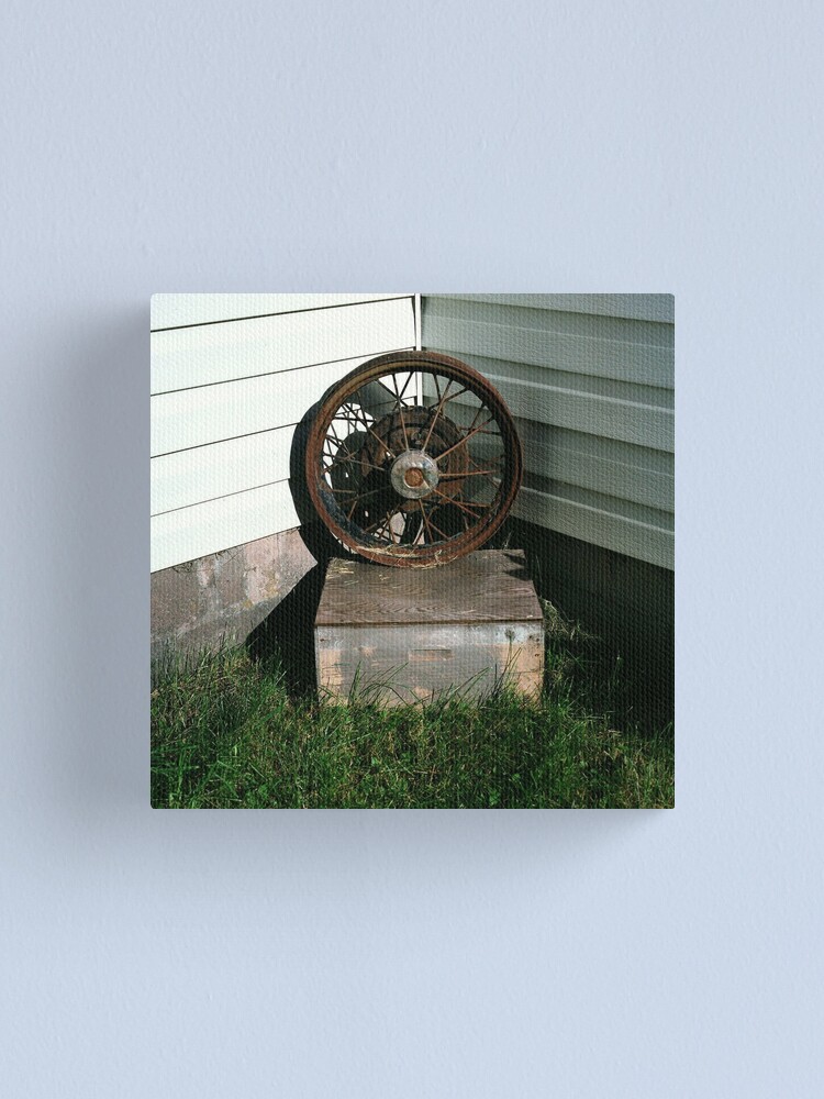 Alternate view of Ford Model A Wheel on Bee-keeper's Box Canvas Print