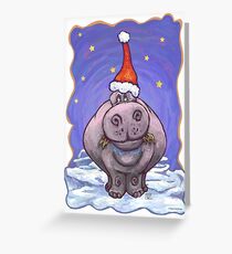 Hippopotamus Christmas Greeting Card