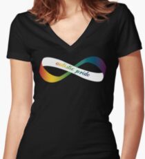 Autistischer Stolz Infinity Möbius Tailliertes T-Shirt mit V-Ausschnitt