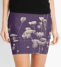 Queen Anne's Lace Monochrome Botanical Mini Skirt
