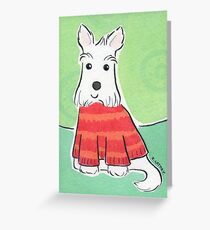 Scotty Dog in Red Christmas Jumper Greeting Card