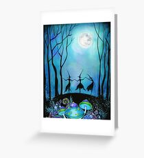 Witches Dancing Under the Moon Greeting Card