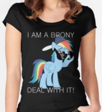 Rainbow Dash Brony Tailliertes Rundhals-Shirt
