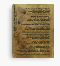 "Live Your Life" on old parchment, Chief Tecumseh Canvas Print