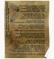 "Live Your Life" on old parchment, Chief Tecumseh Poster