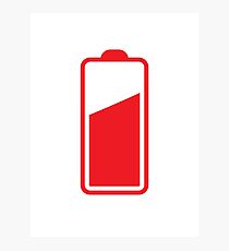 Battery half full in RED Photographic Print