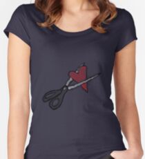 Scissors+heart= Women's Fitted Scoop T-Shirt