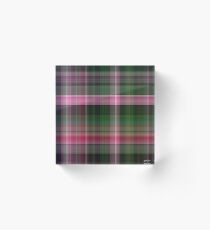 Pink Roses in Anzures 1 Plaid 1 Acrylic Block