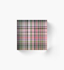 Pink Roses in Anzures 2 Plaid 2 Acrylic Block