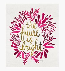 The Future is Bright – Pink & Gold Fotodruck