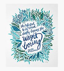 Zelda Fitzgerald – Blue on White Photographic Print