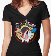 Ren & Stimpy Women's Fitted V-Neck T-Shirt