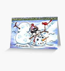 Schnauzer Snow Day Greeting Card