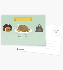 Holiday Turkey Infographic Card Postcards