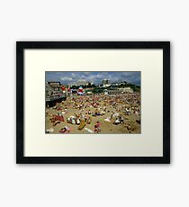 Bournemouth Beach UK, 1980s. Framed Print