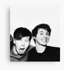 Black and White// Dan And Phil!!! Canvas Print