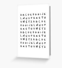 Alphabedded Greeting Card