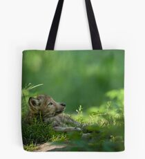 Timber Wolf Pup Tote Bag