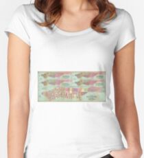 Camiseta entallada de cuello ancho Vintage NYC Political Ward Map (1870)