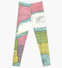 Legging Mapa del Departamento de Bomberos de la vendimia de Nueva York (1871)