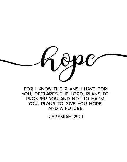 jeremiah 2911 hope and a future scripture art bible