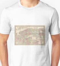 Camiseta unisex Vintage Map of NYC and Brooklyn (1882)