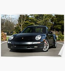 Porsche 997 C2S - Black SAY "PETROL" Poster
