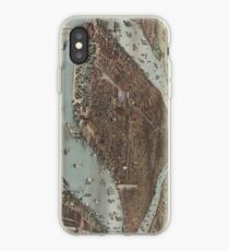 Vinilo o funda para iPhone Vintage Pictorial Map of New York City (1883)