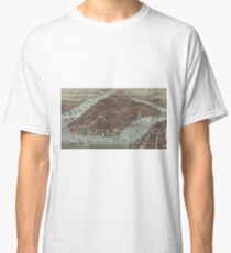 Camiseta clásica Vintage Pictorial Map of New York City (1883)