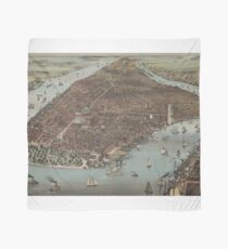 Pañuelo Vintage Pictorial Map of New York City (1883)