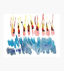 Menorah in Watercolor Photographic Print