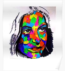 Female Face Abstract Poster