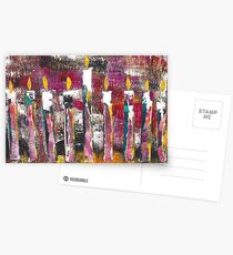 Menorah, mixed media Postcards