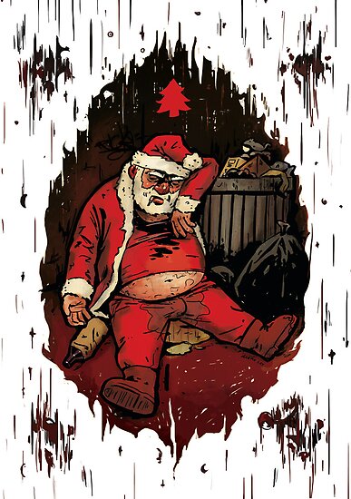 "Drunk Santa Funny Christmas Card" Poster by JeremyLey | Redbubble