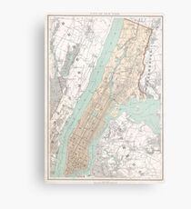 Lienzo metálico Mapa vintage de la ciudad de Nueva York (1895)