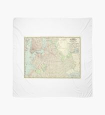 Pañuelo Vintage Map of NYC and Brooklyn (1897)